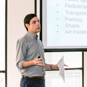 Delivering a presentation for ASU Project Cities